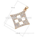 38*35mm gold plated full diamond Suare shape bead mill price